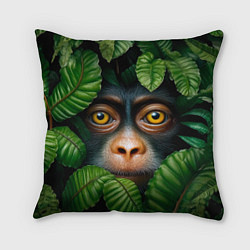 Подушка квадратная Черная обезьянка, цвет: 3D-принт