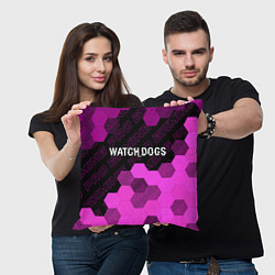 Подушка квадратная Watch Dogs pro gaming: символ сверху, цвет: 3D-принт — фото 2