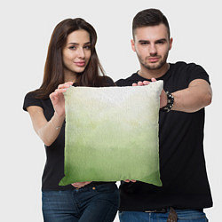 Подушка квадратная Абстрактный лаймовый акварельный фон, цвет: 3D-принт — фото 2