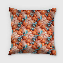 Подушка квадратная Сочные фрукты клипарт, цвет: 3D-принт