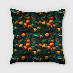 Подушка квадратная Яркие апельсины, цвет: 3D-принт