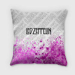 Подушка квадратная Led Zeppelin rock legends: символ сверху, цвет: 3D-принт
