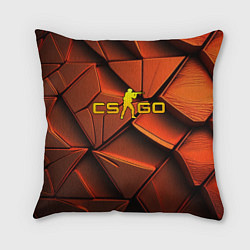 Подушка квадратная CSGO orange logo, цвет: 3D-принт