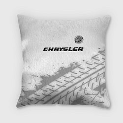 Подушка квадратная Chrysler speed на светлом фоне со следами шин: сим, цвет: 3D-принт