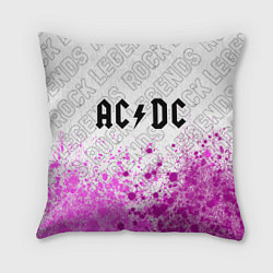 Подушка квадратная AC DC rock legends: символ сверху, цвет: 3D-принт
