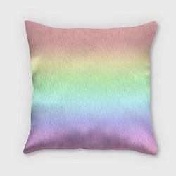 Подушка квадратная Нежная радуга, цвет: 3D-принт