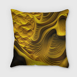 Подушка квадратная Объемная желтая текстура, цвет: 3D-принт