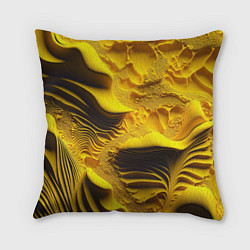 Подушка квадратная Желтая объемная текстура, цвет: 3D-принт