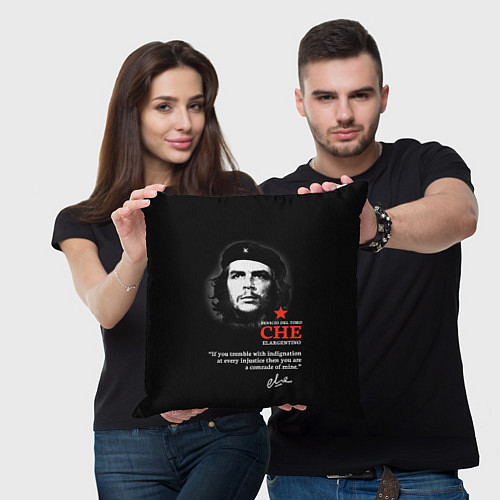 Подушка квадратная Che Guevara автограф / 3D-принт – фото 3