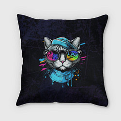 Подушка квадратная Cat color, цвет: 3D-принт