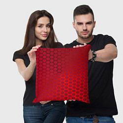Подушка квадратная Сотовый красный градиент, цвет: 3D-принт — фото 2