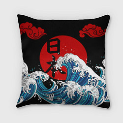 Подушка квадратная Japan sea, цвет: 3D-принт