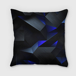 Подушка квадратная Black blue abstract, цвет: 3D-принт