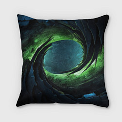 Подушка квадратная Объемная зеленая абстракция, цвет: 3D-принт