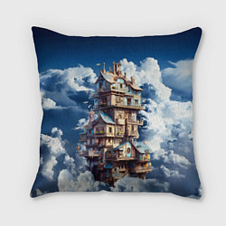 Подушка квадратная Сказочный дом в облаках, цвет: 3D-принт