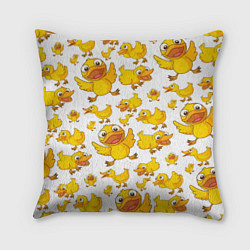 Подушка квадратная Yellow ducklings, цвет: 3D-принт