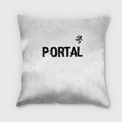 Подушка квадратная Portal glitch на светлом фоне: символ сверху, цвет: 3D-принт