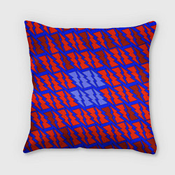 Подушка квадратная Ретро молнии красно-синие, цвет: 3D-принт