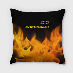 Подушка квадратная Chevrolet - gold gradient: символ сверху, цвет: 3D-принт