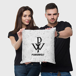 Подушка квадратная Powerwolf glitch на светлом фоне, цвет: 3D-принт — фото 2