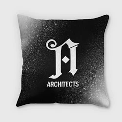 Подушка квадратная Architects glitch на темном фоне, цвет: 3D-принт