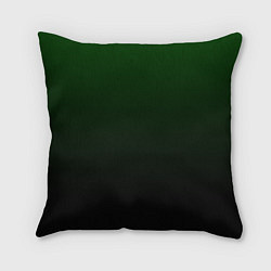 Подушка квадратная Градиент чёрно-зеленый, цвет: 3D-принт