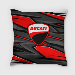 Подушка квадратная Ducati - red stripes