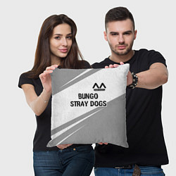 Подушка квадратная Bungo Stray Dogs glitch на светлом фоне: символ св, цвет: 3D-принт — фото 2