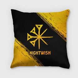 Подушка квадратная Nightwish - gold gradient, цвет: 3D-принт