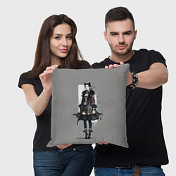 Подушка квадратная Девушка-кошка модница - аниме, цвет: 3D-принт — фото 2