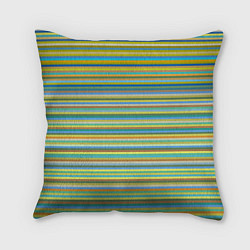 Подушка квадратная Горизонтальные разноцветные полосы, цвет: 3D-принт
