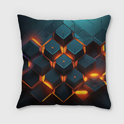 Подушка квадратная Объемные кубы со светом, цвет: 3D-принт