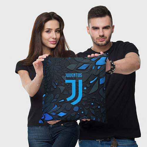 Подушка квадратная Juventus blue logo / 3D-принт – фото 3