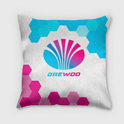 Подушка квадратная Daewoo neon gradient style, цвет: 3D-принт