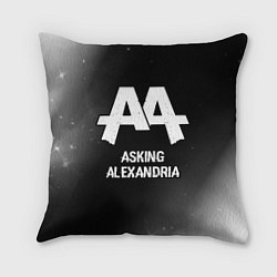 Подушка квадратная Asking Alexandria glitch на темном фоне, цвет: 3D-принт