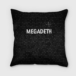 Подушка квадратная Megadeth glitch на темном фоне: символ сверху, цвет: 3D-принт