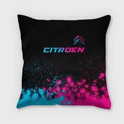 Подушка квадратная Citroen - neon gradient: символ сверху, цвет: 3D-принт