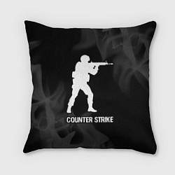 Подушка квадратная Counter Strike glitch на темном фоне, цвет: 3D-принт