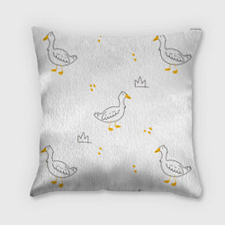 Подушка квадратная Милый гусь, цвет: 3D-принт