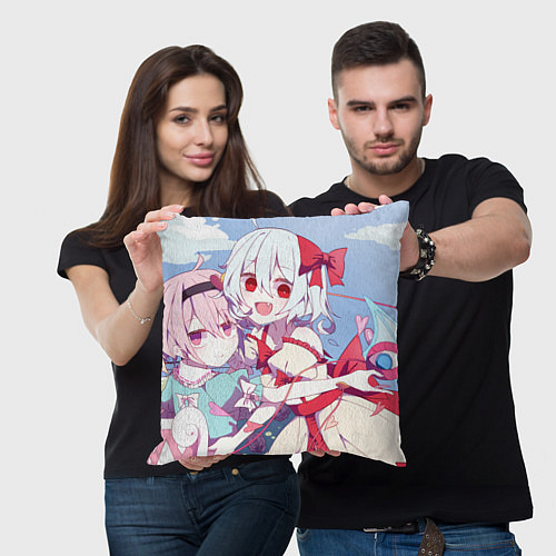 Подушка квадратная Touhou Project Ремилия Скарлет и Сатори Комейдзи / 3D-принт – фото 3
