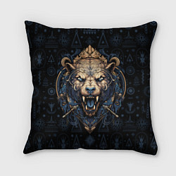 Подушка квадратная Медведь викингов, цвет: 3D-принт