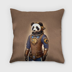 Подушка квадратная Крутой панда в стиле стимпанк - нейросеть, цвет: 3D-принт