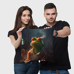 Подушка квадратная Frog Pepe, цвет: 3D-принт — фото 2
