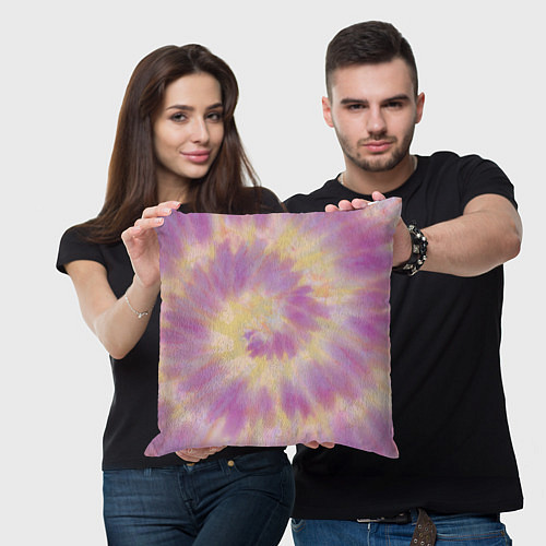 Подушка квадратная Tie-Dye дизайн / 3D-принт – фото 3