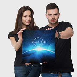 Подушка квадратная Logo Starfield space, цвет: 3D-принт — фото 2