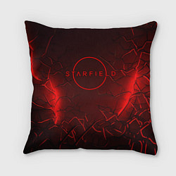 Подушка квадратная Starfield red logo