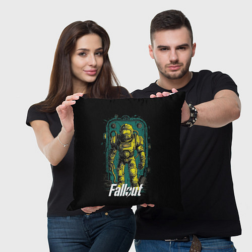 Подушка квадратная Fallout poster style / 3D-принт – фото 3