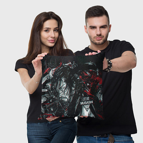 Подушка квадратная Vagabond Мусаси Миямото / 3D-принт – фото 3