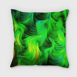 Подушка квадратная Зеленый абстрактный дым, цвет: 3D-принт