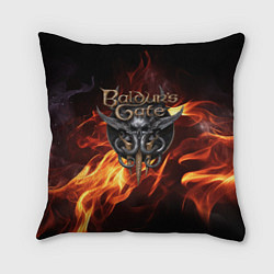 Подушка квадратная Baldurs Gate 3 fire, цвет: 3D-принт
